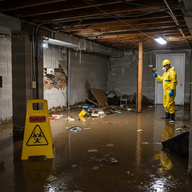 Flooded Basement Electrical Hazard in Mathis, TX Property